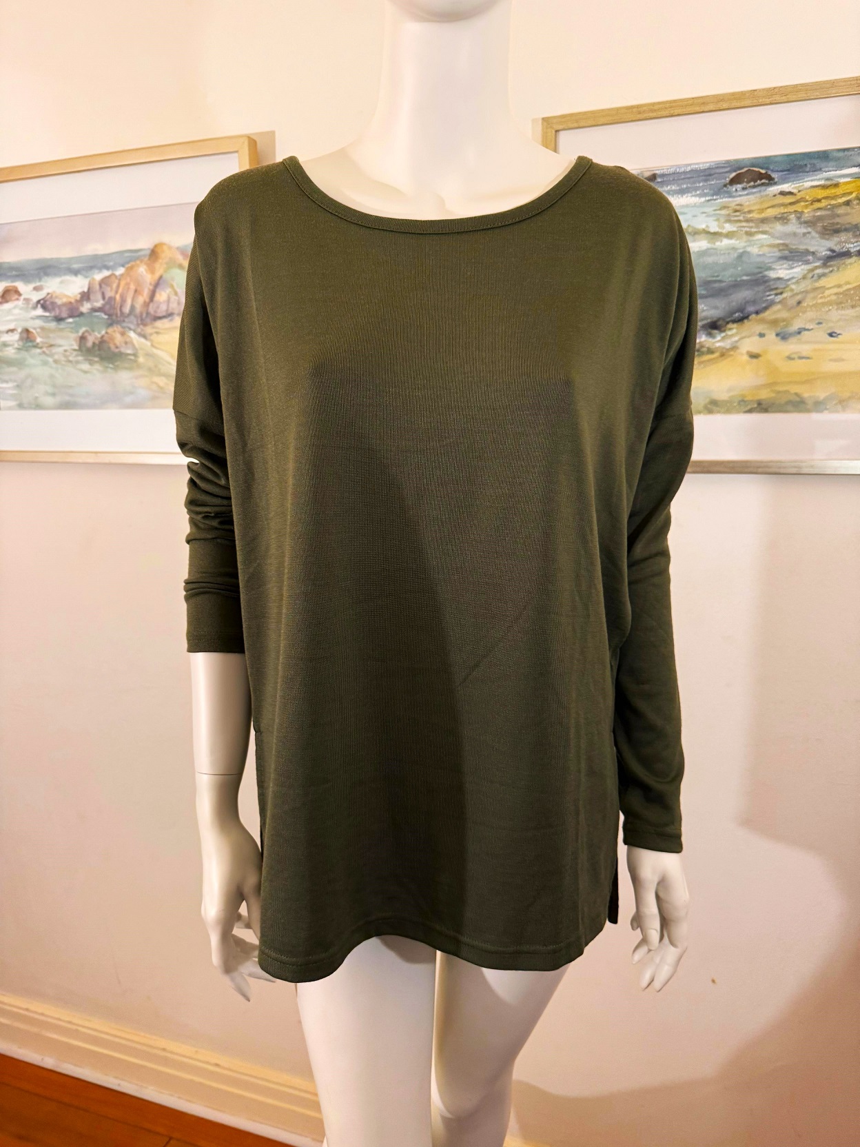 Polera Verde Manga larga